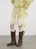 CHIC VEN Korean Women Skirts A Line Loose Casual New High Waist Irregular Lace Half Length Female Skirt Spring Summer 2025 - Image 6