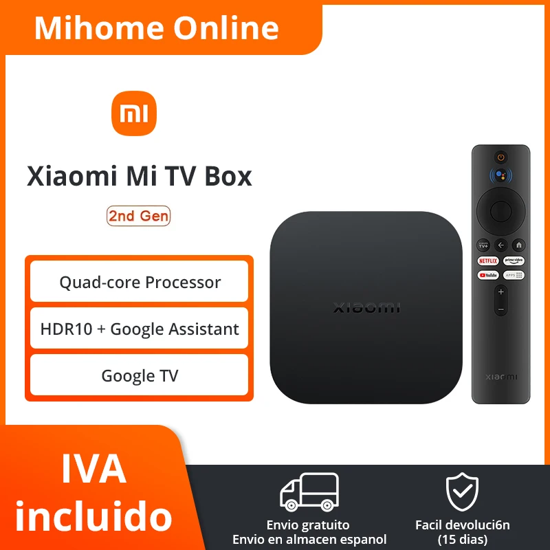 Global Version Xiaomi Mi TV Box S 2nd Gen 4K Ultra HD Android TV 2GB 8GB