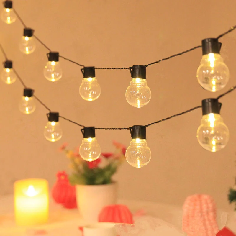 

LED String Lights Christmas Garland New Year Party Holiday Wedding Garden Decoration Street Lamp Outdoor G50 Bulb String Lights