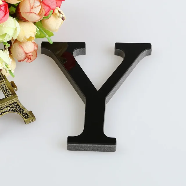 3D Acrylic Wall Ornaments Black Alphabet 5