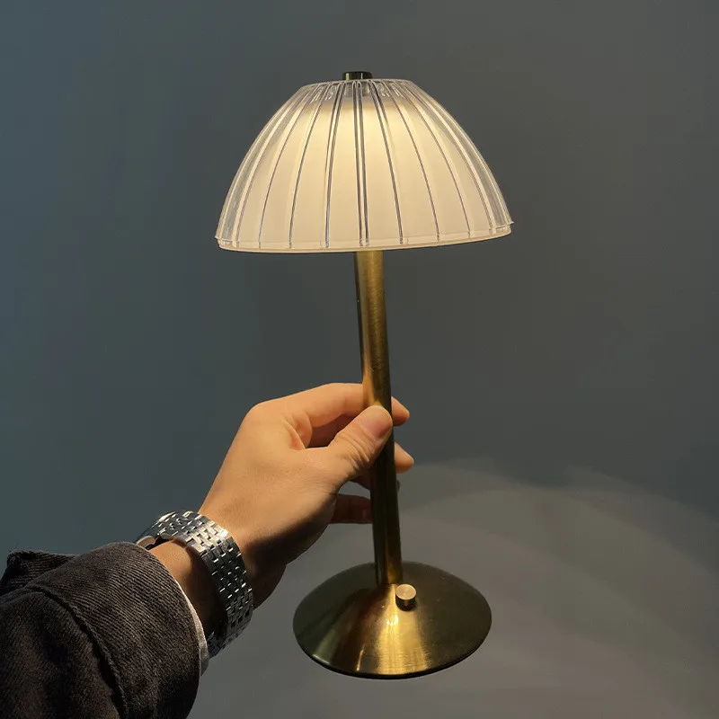 

Nordic Art Atmosphere Desk Lamp Touch Switch 3 Colors Lighting Eye Protect Rechargeable Table Lamp For Bar Living Room Bedroom