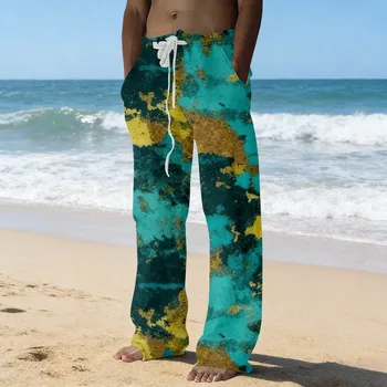 Pantaloni mimetici da uomo dalla vestibilità rilassata con stampa mimetica digitale pixel con coulisse in vita per lounge e abbigliamento casual da esterno