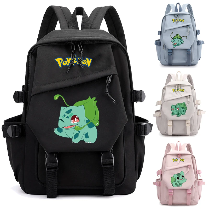 

Милый плюшевый рюкзак с покемонами в стиле аниме, школьный портфель черного и синего цвета для девочек и мальчиков, чармандер, сумка для учеников и компьютеров, большой подарок