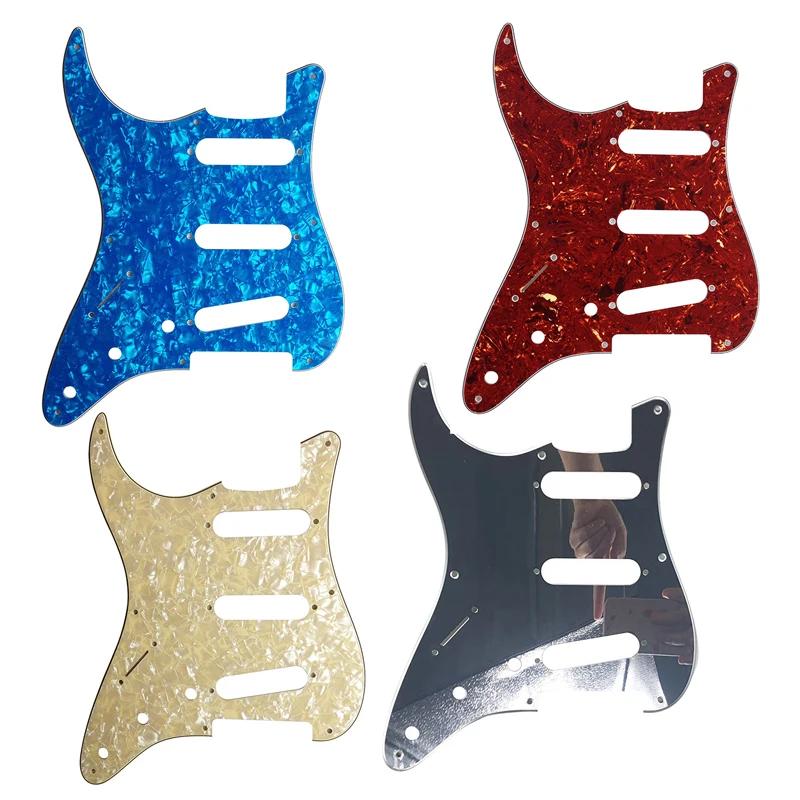 Pleroo Parts-For Left Hand 57'8 Screw Holes Standard St SSS Guitar Pickguard Scratch Plate Multi Color Choice