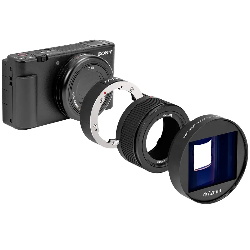 

External Camera Anamorphic Lens for SONY ZV-1, Canon Power Shoot G7X Mark III