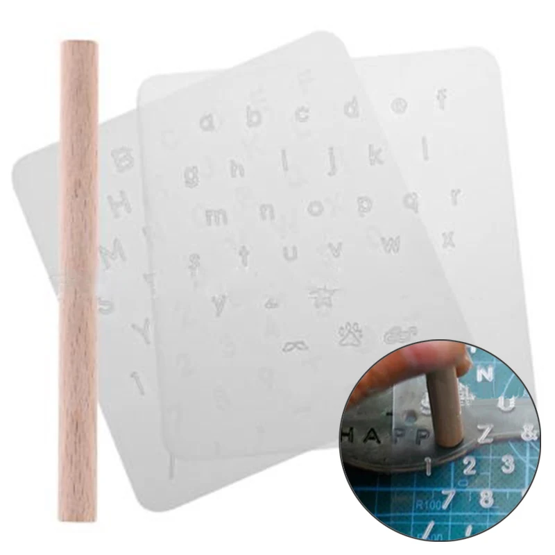 3 Pcs Leather Stamping Capital Lowercase Alphabet Numbers Stamp Set Plastic Letter Name Tools For Leather Paper Rubber
