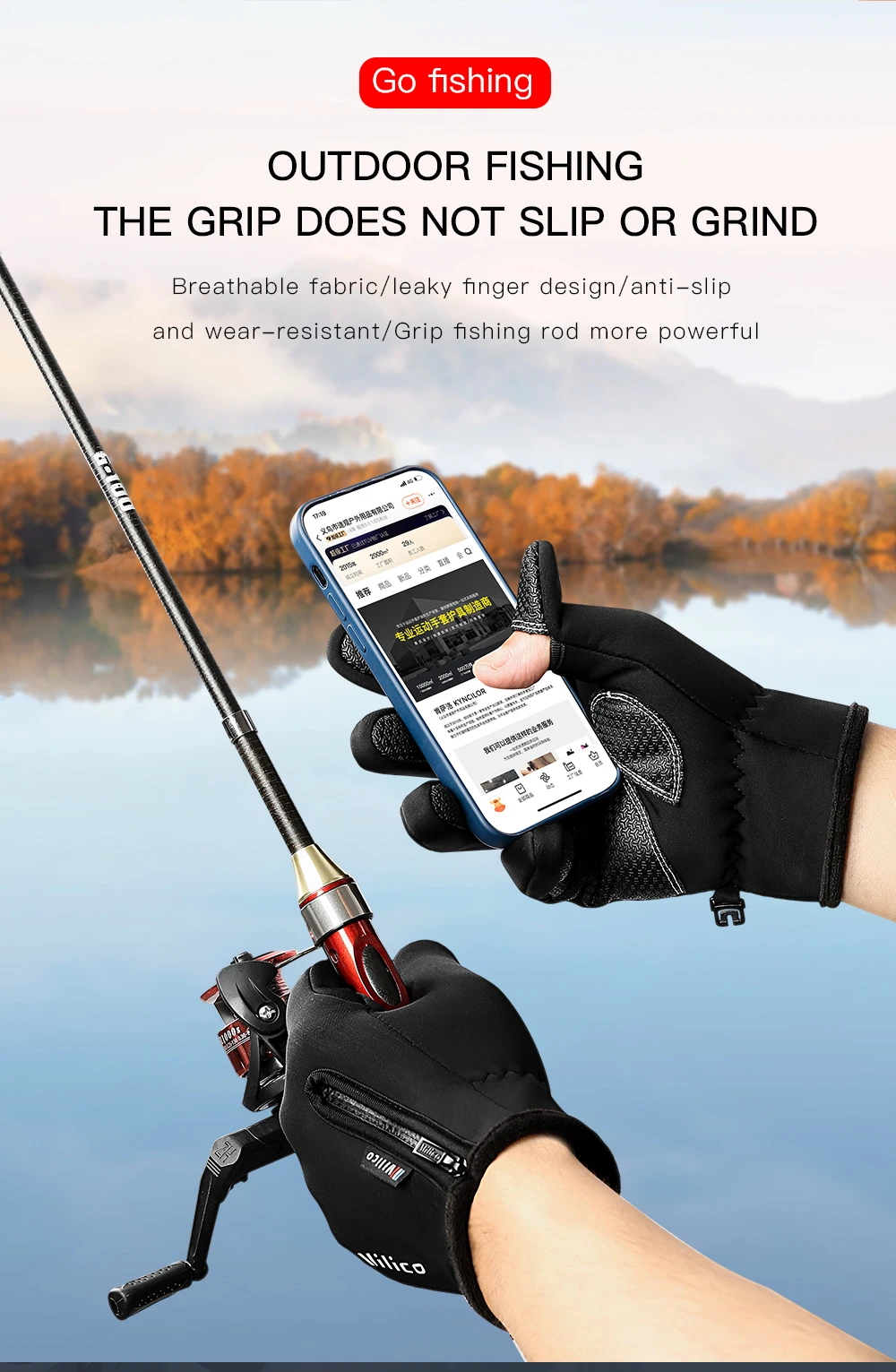 Winter Warme Outdoor Reiten Fahrrad Angeln Polar Fleece Handschuhe Ausgesetzt Zwei-finger Touchscreen Nicht-slip Wasserdichte Unisex Neue handschuh – Detail 9