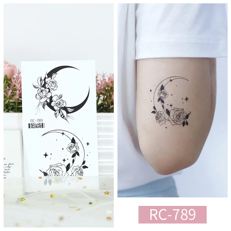 Flower Tattoo Sticker Blossom Women Body Face Arm Leg Tattoo Sticker Butterfly Children Flase Sticker for Party Temporary Waterp