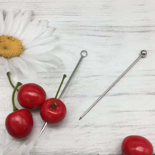 10Db -Os Boros Tű Koktélok Pálca Rozsdamentes Acél Martini Újbóli Felhasználható Fém Koktél Nyárs Olajbogyó Előételek - Image 3