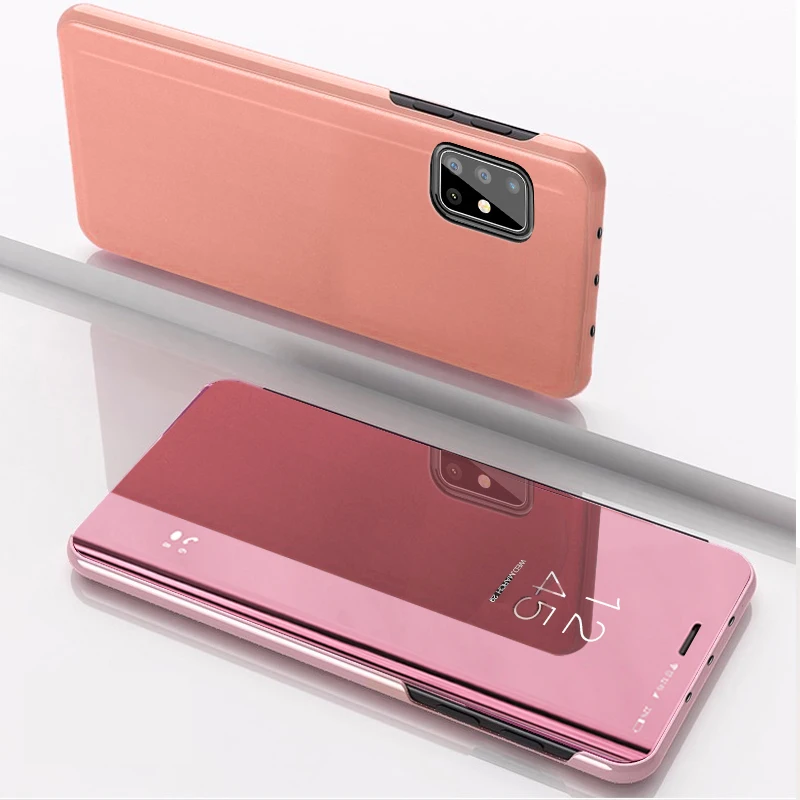 Reflective Flip Stand Phone Cover with Mirror Finish