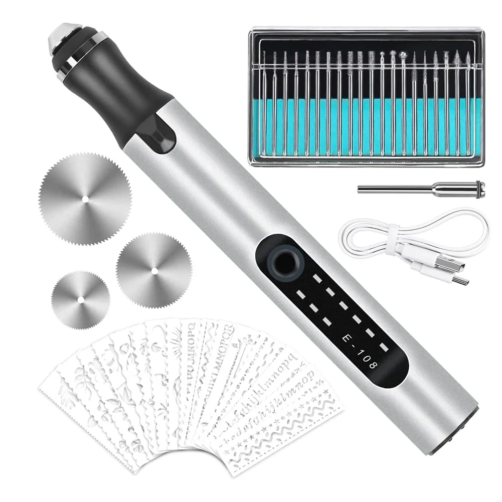 

Engraving Pen, Electric Engraving Tool Kit USB Rechargeable Engraver Pen -Cordless Carve Tool for DIY Art