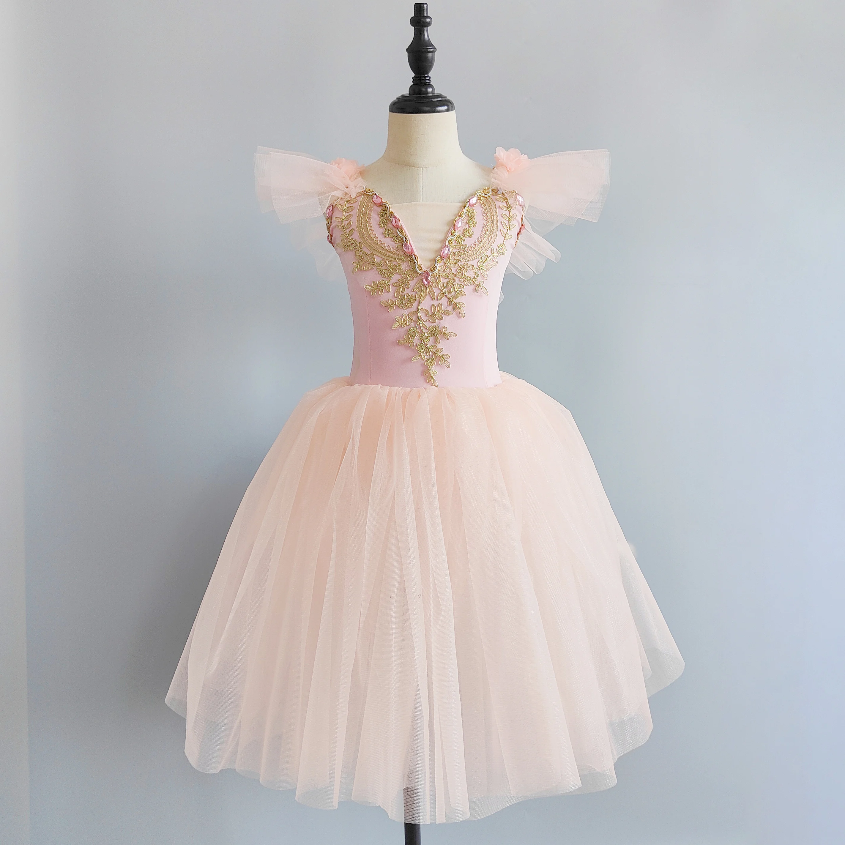 New Girls Ballet Skirt Children Professional Ballet Costume Performance TUTU Skirt Fairy Puff Long Gauze