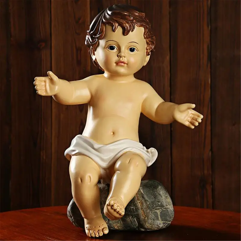 Nativity Baby Sculpture Religious Resin Figure Small Baby Jesus Doll For Christmas Church Friendship Gift Navidad Figurine 6CM