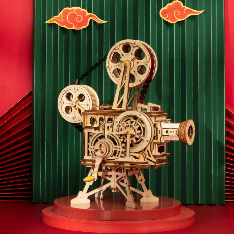 

Limited Edition DIY Vitascope with Film of Monkey King and Nezha Hand Crank Film Projector Model Building Assembly Toy