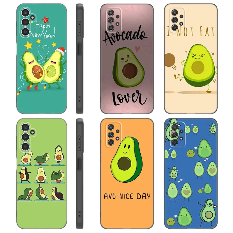 Suitable for A51 A71 flat avocado phone case A50 A70 creative cartoon smile tpu Samsung S20 protection
