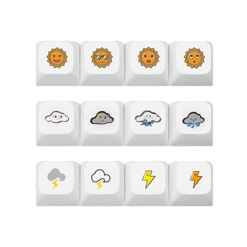 

12 Pieces Mechanical Keyboard Keycaps Cloud PBT Dye Sub Keycap XDA