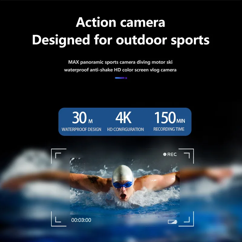 포켓 850H 5K HD 액션 카메라 (270도) °   회전식 렌즈 이미지 안정기 미니 스포츠 카메라헬멧 여행용 자전거 운전자 레코더