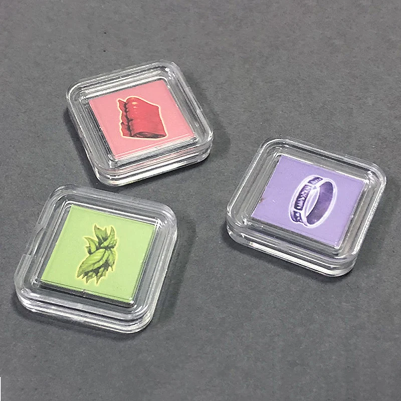 Plastic Protector Containers 10PCS 8mm 20mm 25mm 36mm Square Clear Plastic Protector Containers Case For Token Board Game Holder Boxes Cards Collection