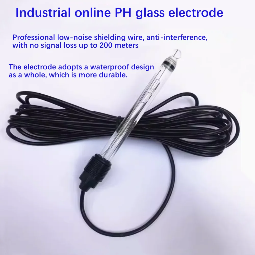 Industrial on-line high temperature PH glass electrode, strong acid and strong base PH electrode, corrosion resistant PH probe 4
