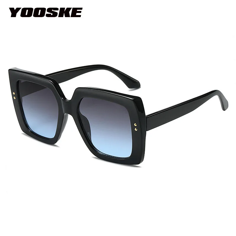

YOOSKE Big frame Women's Sunglasses 2023 Classic Vintage Rectangle Sun glasses for Men UV400 Retro Black Eyewear shade