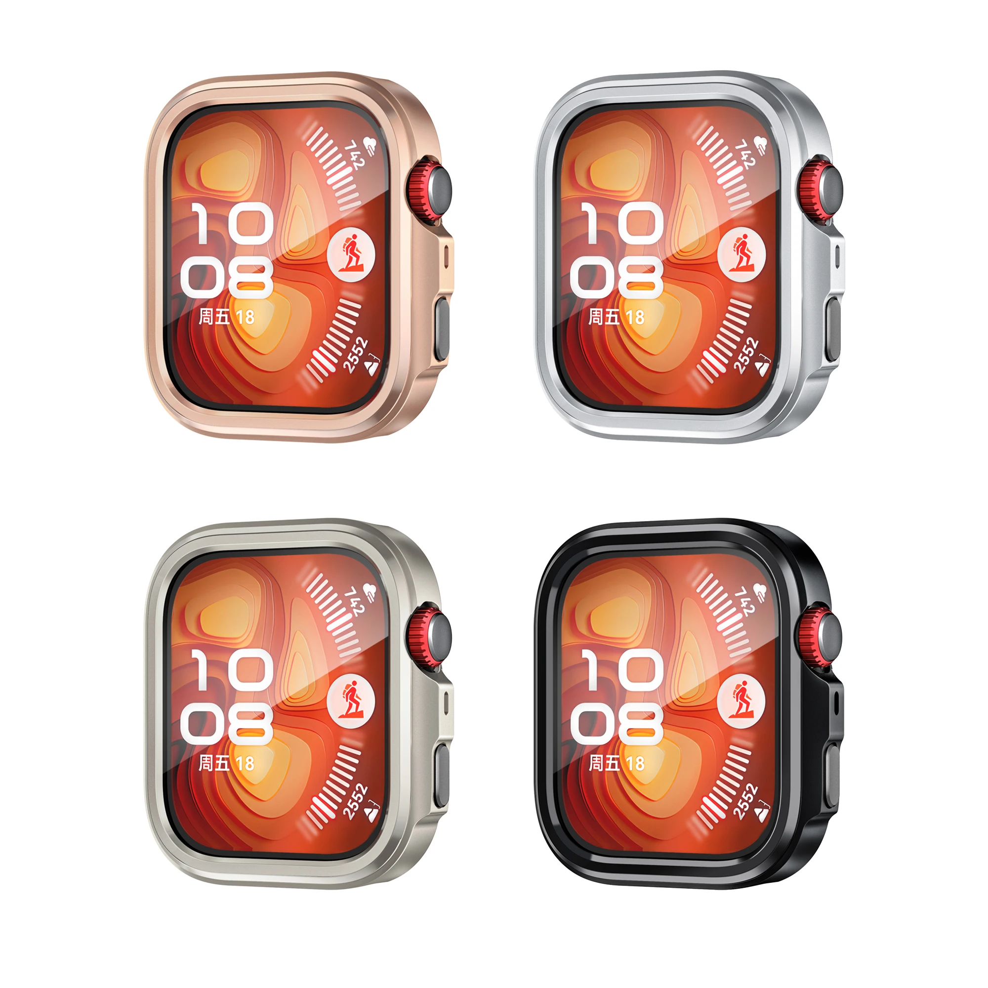 Rugged Hard Metal Protective Case for Smartwatches - Hollow Shell Bumper Cover Accessory