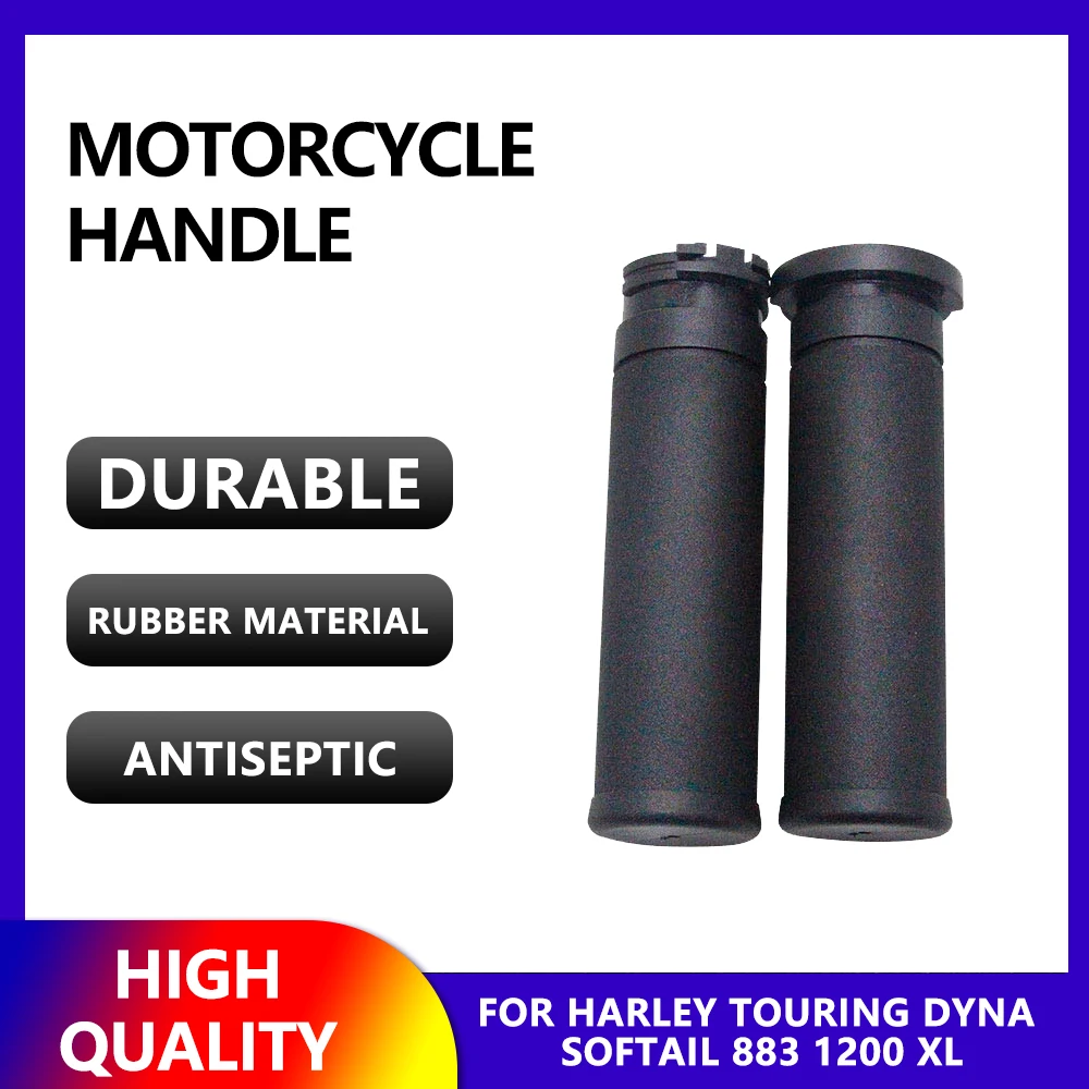 

Motorcycle 1" 25mm Black Rubber Handlebar Grips For Harley Touring Dyna Softail Custom Sportster 883 1200 XL