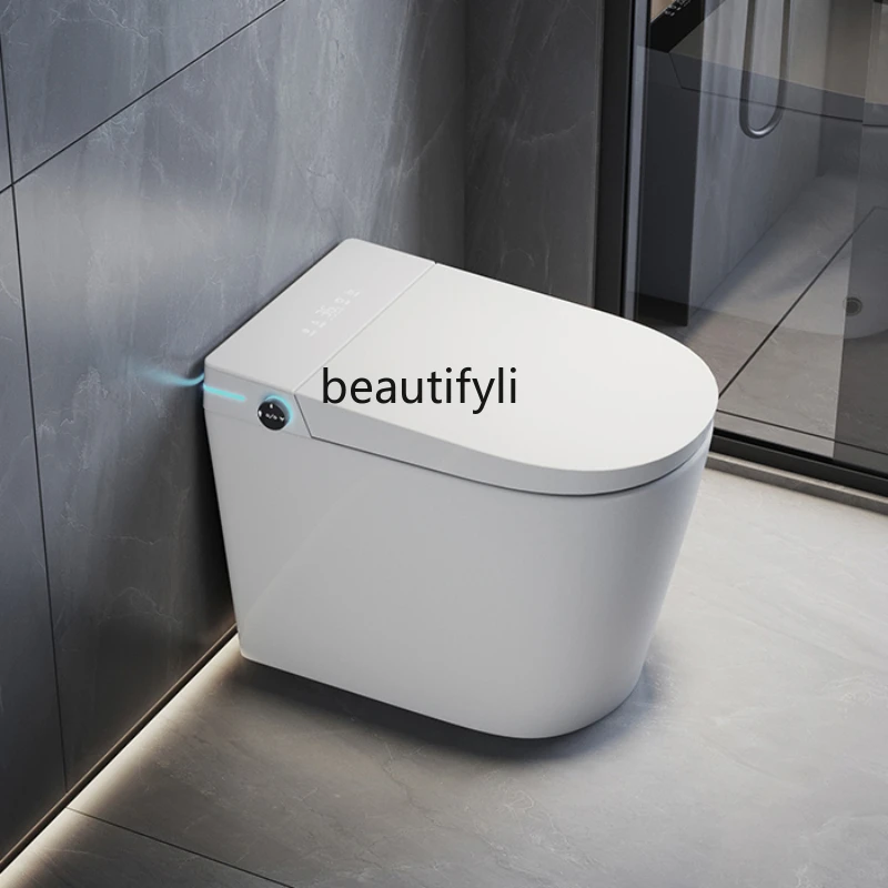 

Gun Gray Small Apartment 58cm Smart Toilet Siphon Household Automatic Voice Foam Shield Toilet Black