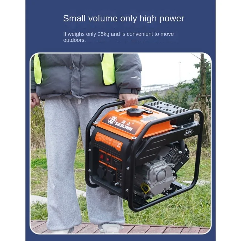 220V Small Gasoline Generator Frequency Conversion 4kw High-power Low-noise Outdoor Construction Portable Portable