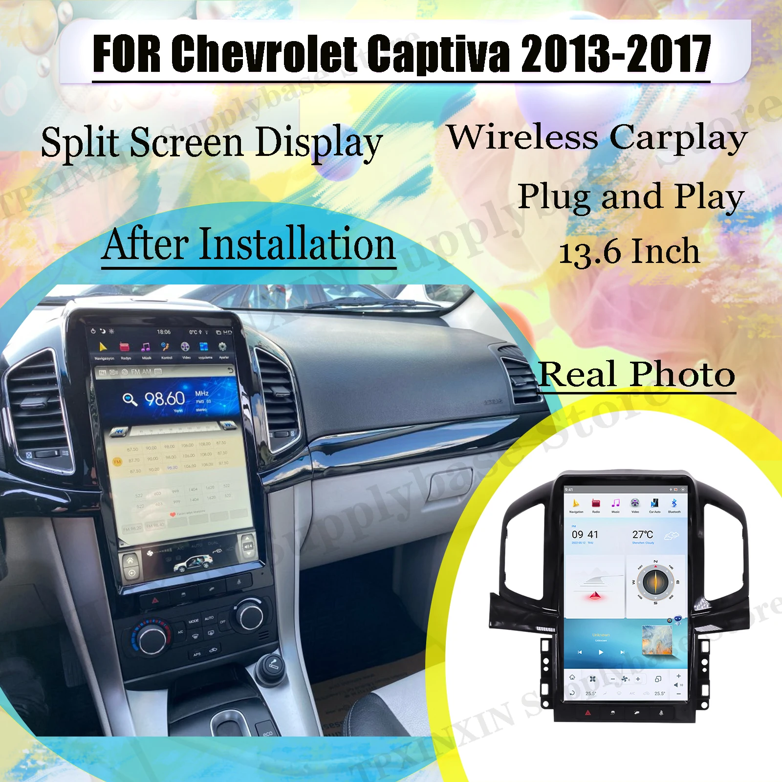 

Qualcomm Vertical Screen Android Car Radio Stereo Receiver For Chevrolet Captiva 2013 2014 2015 2016 2017 GPS Record Audio Unit