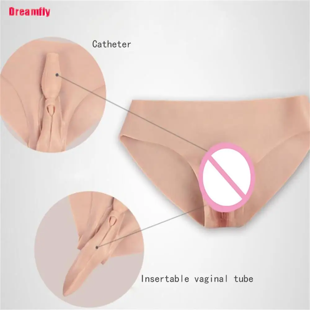 Men Silicone Fake Vagina Underwear Panties Hiding Gaff Penetratable Realistic Pussy for Crossdresser Transgender Shemale