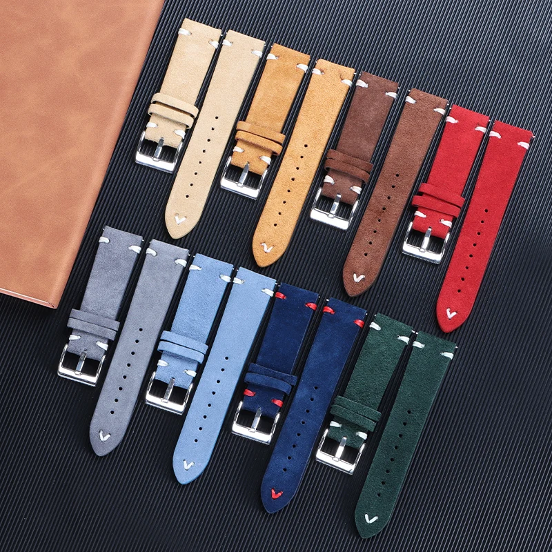 Vintage Suede Leather Quick Release Watch Strap - Sport Bracelet Replacement