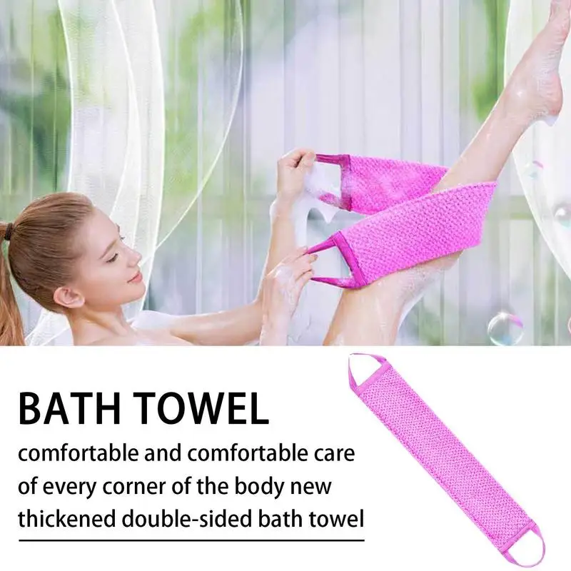 

Shower Body Scrubber Gentle Deep Cleansing Fiber Bath Washer Skin Friendly Back Scrubber For All Skin Types Soft Bathroom Washer