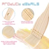 3pcs Flat Hake Paint Brushes Artist Painting Brushes Sheep Hair Bristles Wash Brush for Watercolor Wash Ceramic Pottery Painting 3