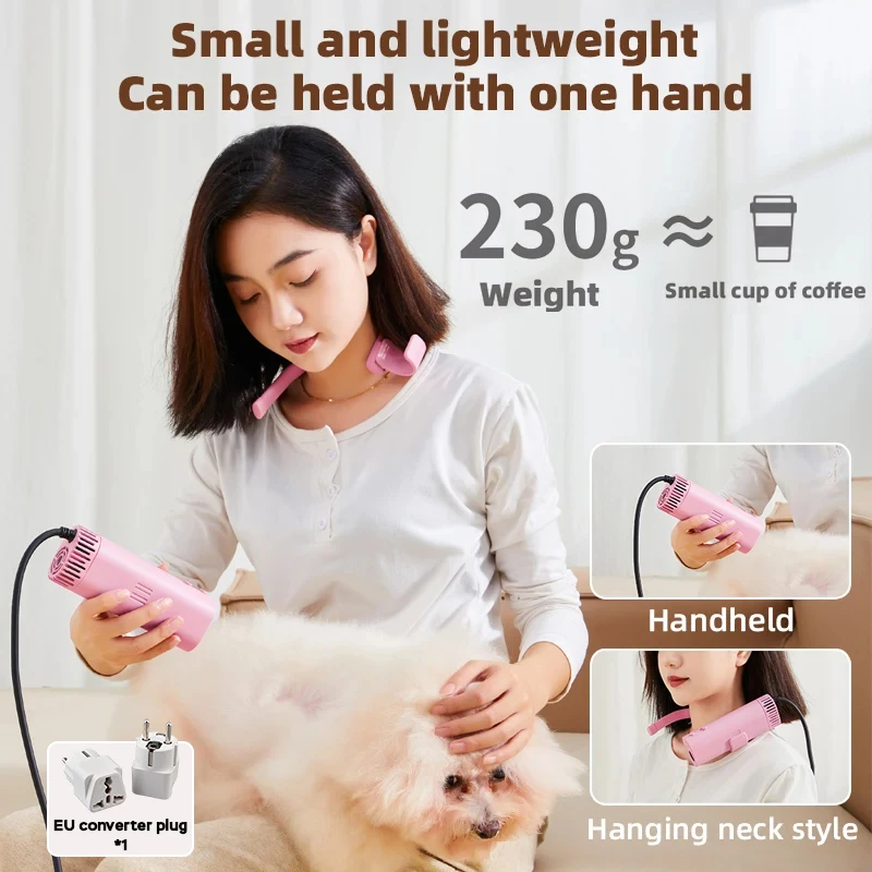 

New Pet Hair Dryer Dogs Quick Drying Hair Wind Speed High-Power Silent Neck Hanging Portable Beauty Hair Pulling Machine LSQ-A3