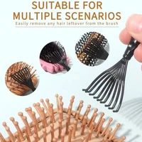 Brosse à cheveux en poils de sanglier (unisexe) - Brosse à poils de coiffeur professionnelle sans parfum, adaptée aux cheveux épais/fins 6