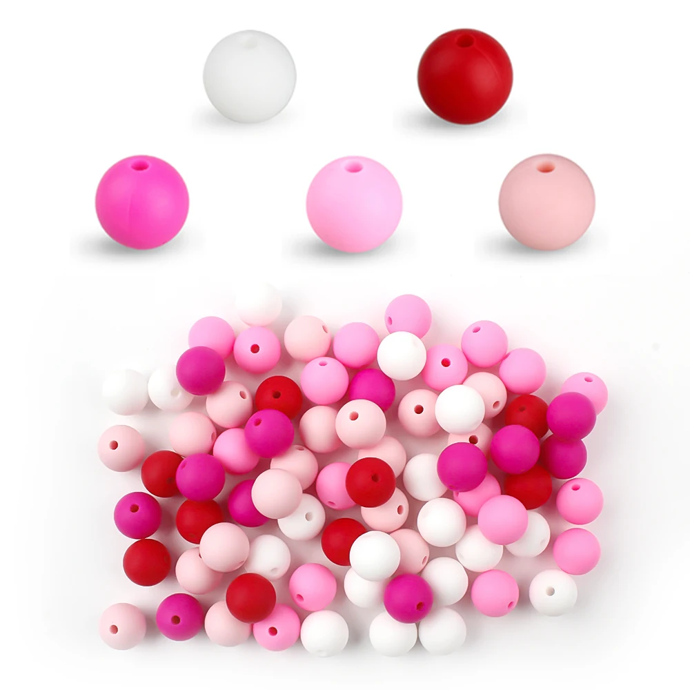 Silicone Beads - Round Decorative Set for Jewelry Making and DIY Crafts (20 Pieces)