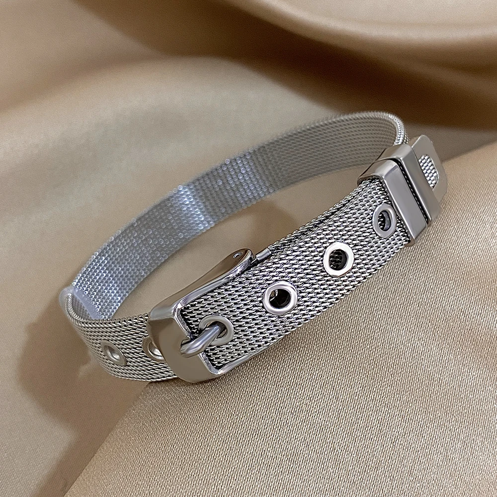 Greatera Stainless Steel Knit Mesh Bracelet for Men – Fashionable, Adjustable, and Stylish Accessory