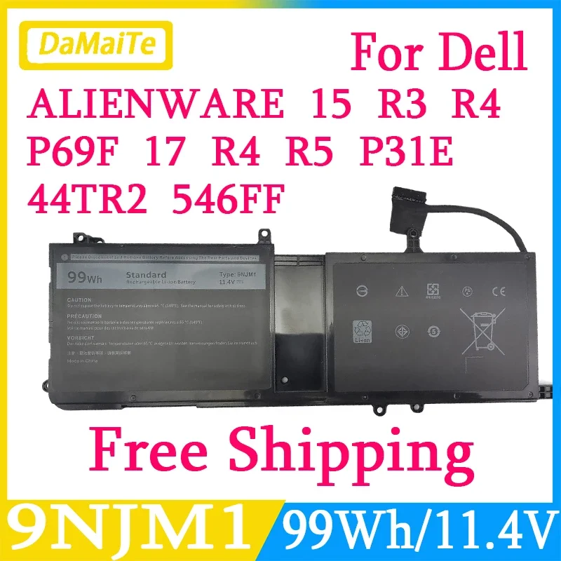 Bateria do Portátil para Dell Alienware 15 r3 r4 17 r4 r5 P69f P31e 546ff 44t2r P31e001 P69f001 Alw17c Hf250 Mg2yh Hf250 0546ff 9njm1