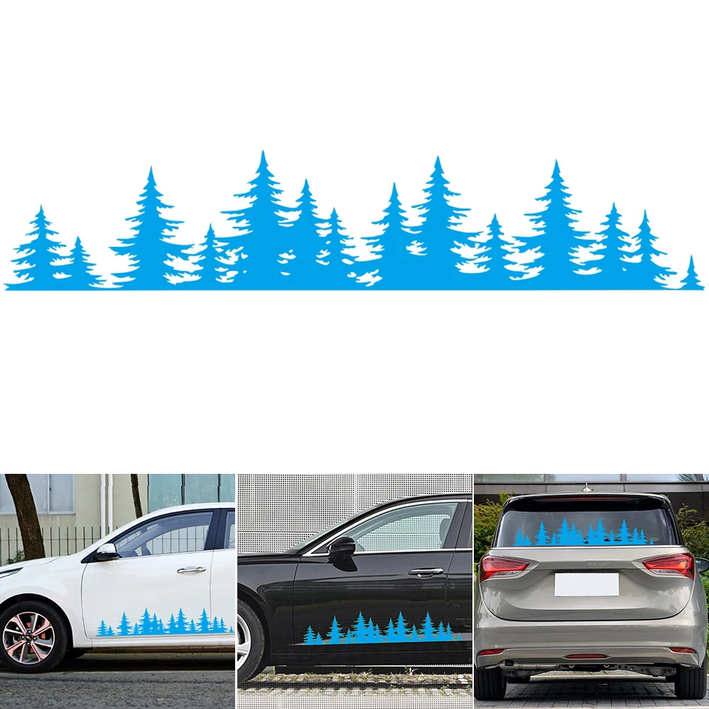 Trees Forest Vinyl Decal Sticker For SUV RV Van Caravan Offroad Decor Nature Scene Mountain Decal Auto Body Decal Car Decoration