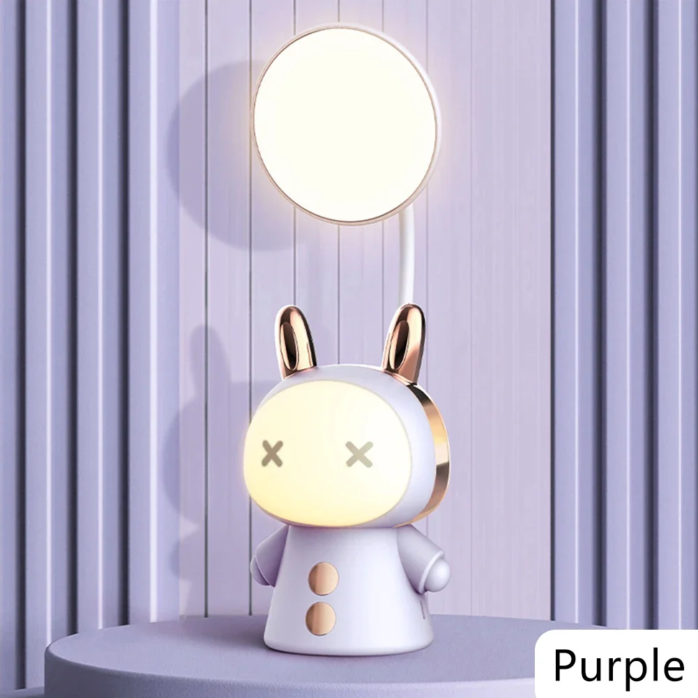 Cartoon Desk Lamp Eye Protection Energy-saving Reading Lamp USB Charging Sleeping Night Light LED Table Lamp for Kids Gift