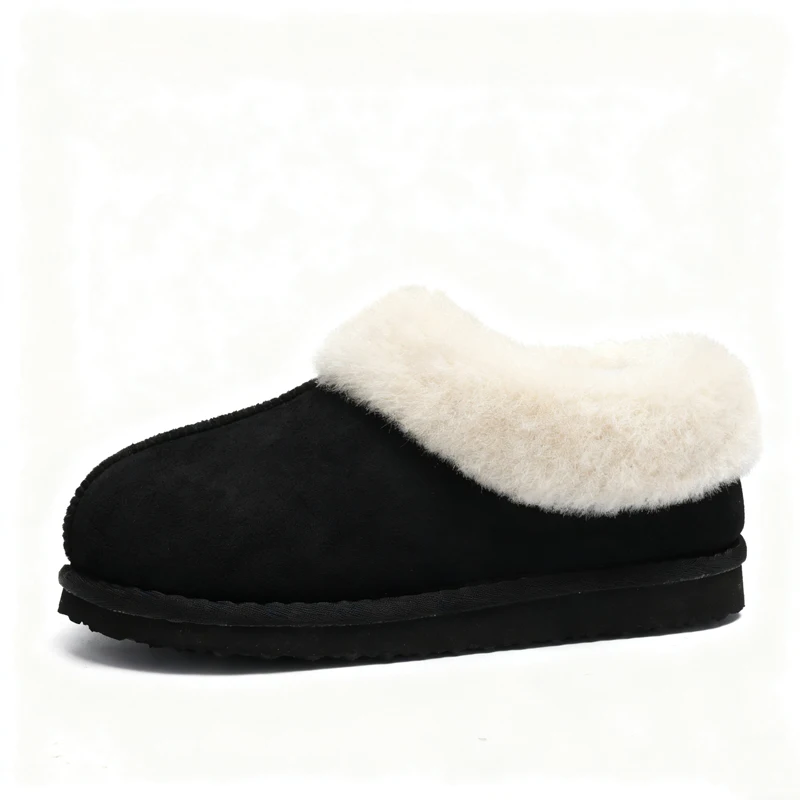 Comwarm Winter-Hausschuhe mit Plüschfutter für Damen, rutschfeste Plattform, Innenrutschen, flauschig, warm, bequem, Outdoor-Damen-Baumwollschuhe – Detail 3
