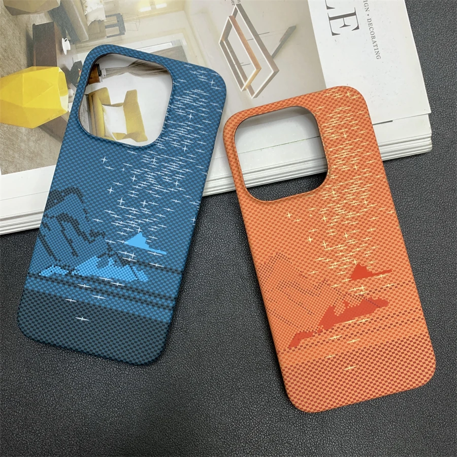 Premium Ultra-Thin Carbon Fiber Texture Phone Case with Frameless Bumper Design