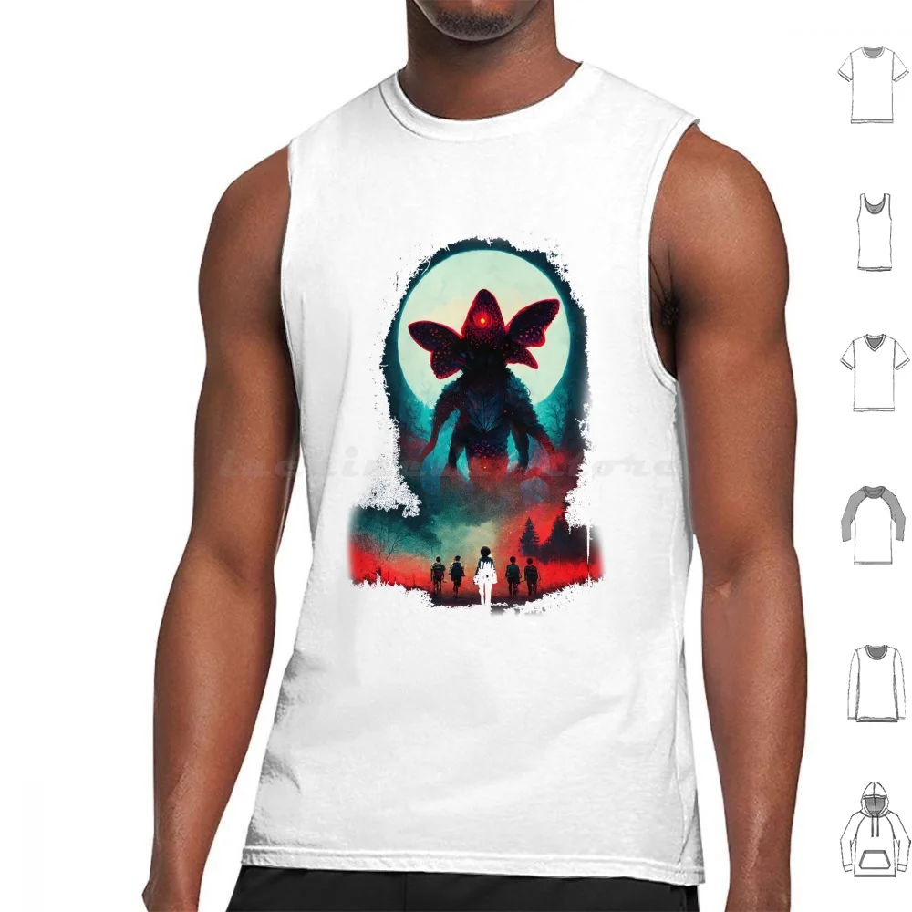 thumbnail image 1 of ( Demogorgon ) Tank Tops Vest Sleeveless Things Stranger Will Byers Mike Eleven Lucas Dustin 80s Hawkins Netflix 1980s 11, 1 of 5
