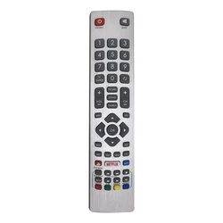 Enhanced Universal Remote Control for Sharp Aquos 3D HD Smart TV with Streaming Functionality (Silver)