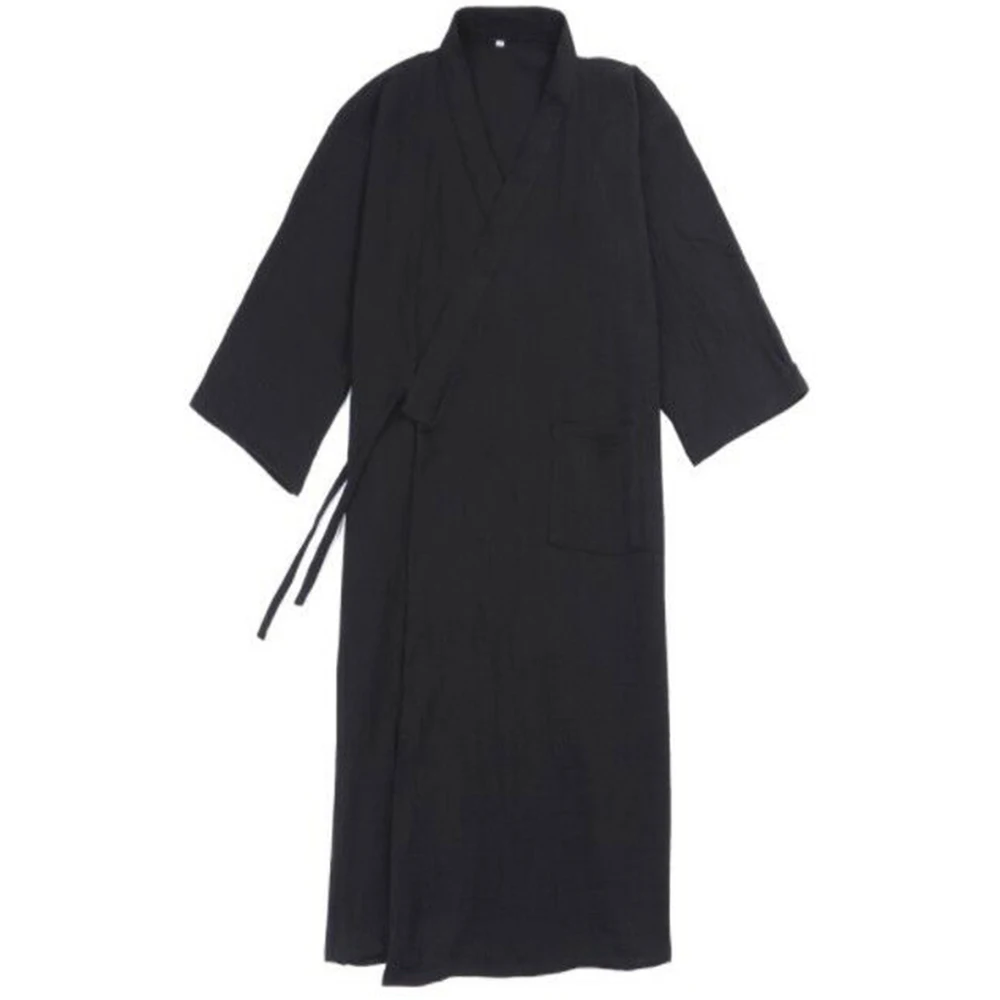 

Summer Autumn Men's Casual Japanese Kimono Yukata Robes Long Sleeve Bathrobe Pajamas Cotton Home Robe Sleepwear