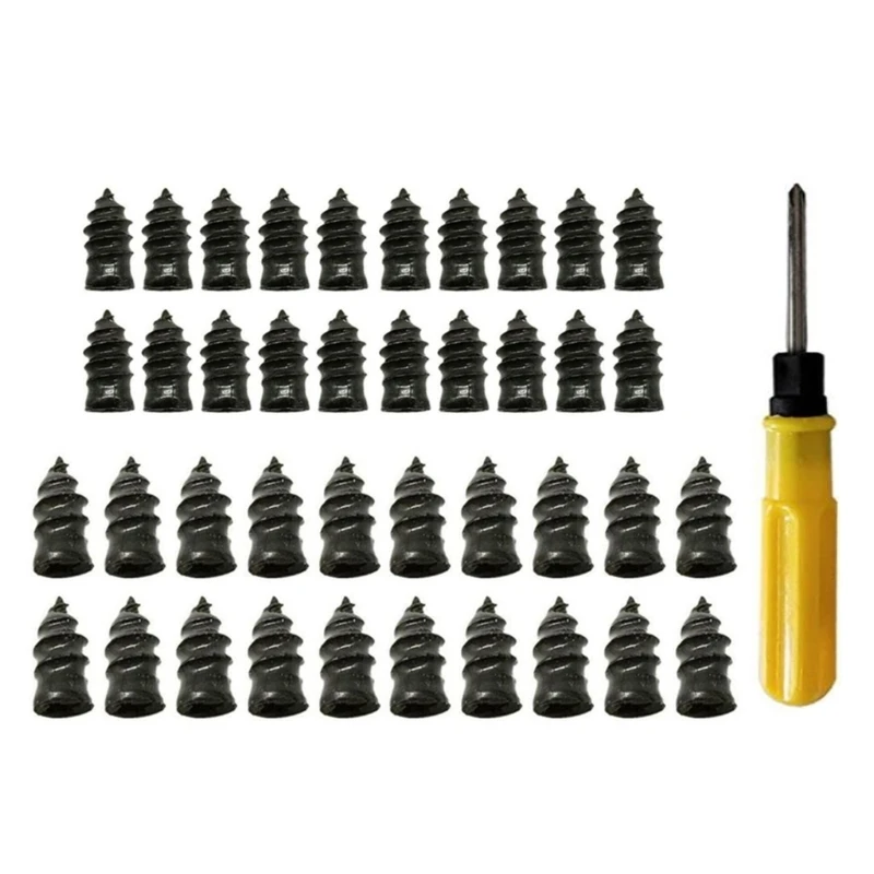 

20/40Pcs Car Vacuum Tire Repair Rubber Screw Nails + Screwdriver Fast Tool Set Tyre Puncture Repair Rubber Screws