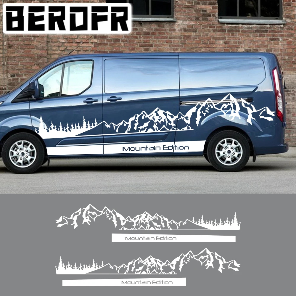 Adesivi Per Auto Per Ford Transit Tourneo Custom Mk6 Mk7 Mk8 Tuning Accessori Camper Van Door Decor Mountain Graphics Decalcomanie In Vinile