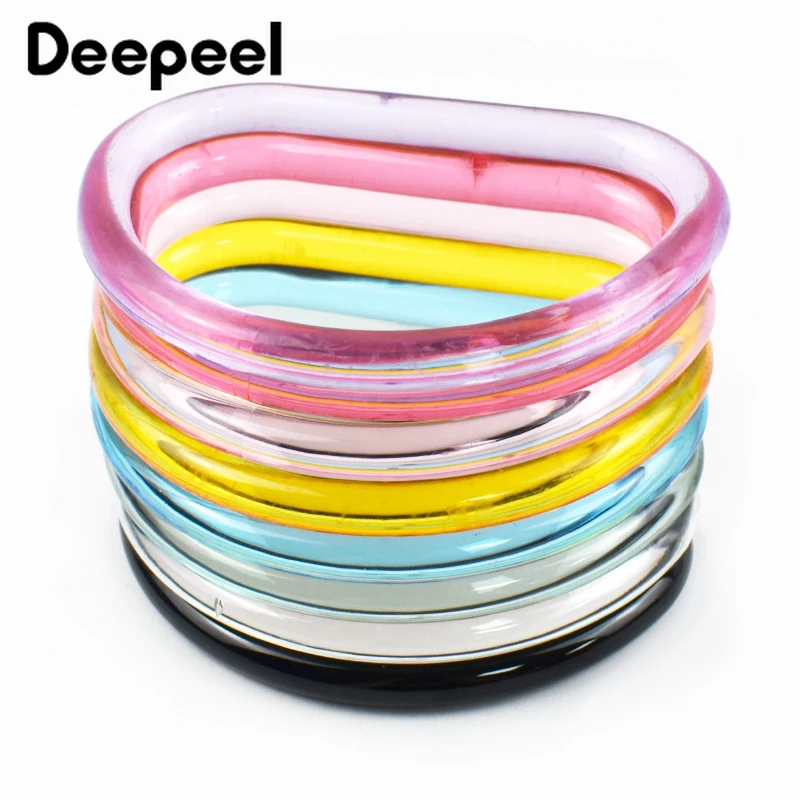 2/4/10Pcs 10cm Acrylic D Ring Transparent Plastic Handle for Bags Handbag Woven-bag Replace Bag Handles Purse Frame Accessories 4