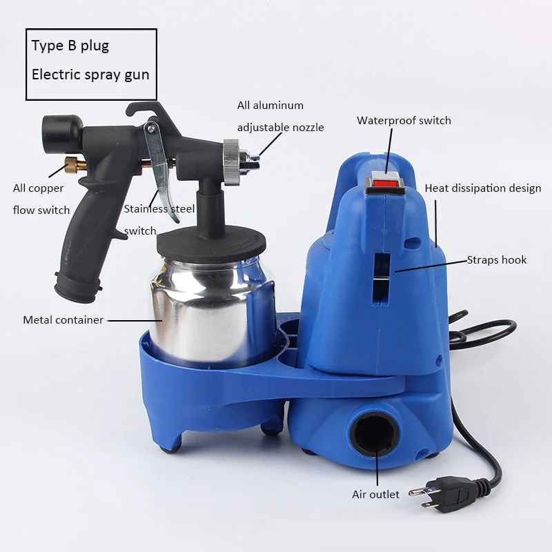 

650W 800ML High Pressure Electric Spray Gun Latex Paint Sprayer Paint Paint Sprayer Electric Spray Gun Spraying Tools