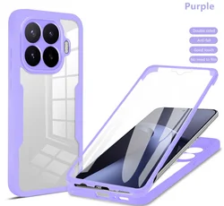 Ultimate Double Protection Shield Case - Full Coverage Protective Cover for Xiaomi 14 Pro (PURPLE)